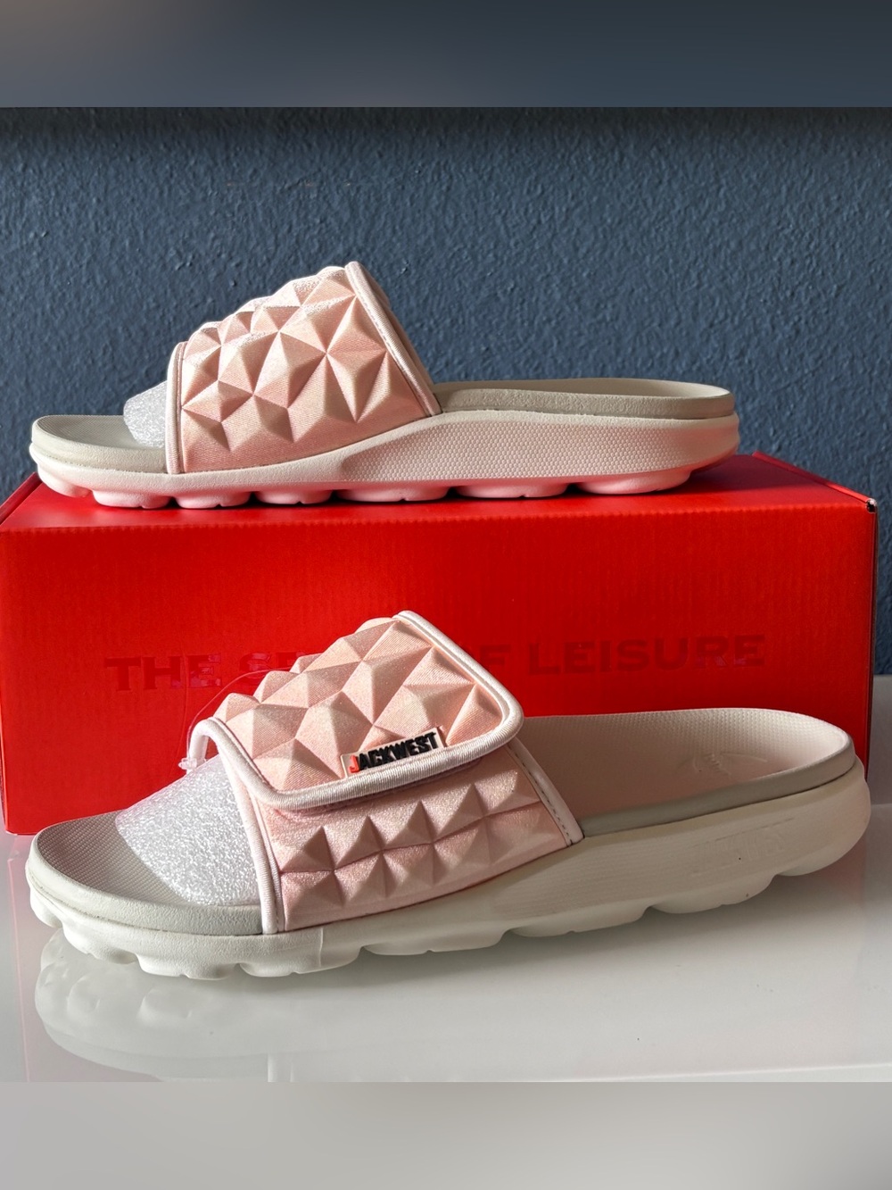Jackwest Women's EL A Slides - Bone/Off-White Size 11 - NWT